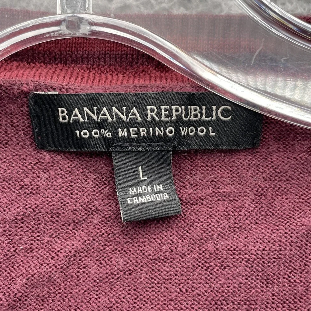 Banana Republic Merino Wool Sweater Mens Large Preppy Golf Traveler Corpcore 90s